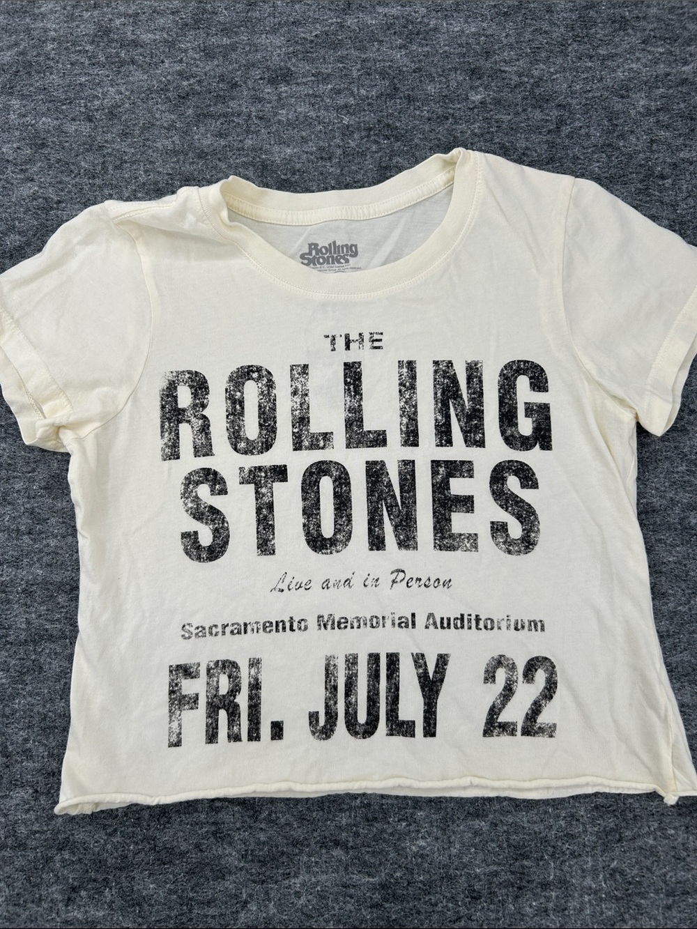 Rolling Stones Cream Graphic Women Short-Sleeve Tee without Black Print